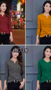 ssfashion Korean Fashion Long Sleeved Blouse #6873