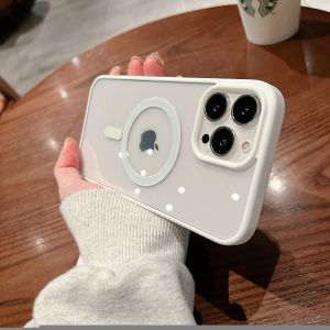 Colorful Transparent For Magsafe Magnetic Wireless Charging Case for iPhone 17 16 15 14 13 12 11 Pro Max Hard Acrylic Cover