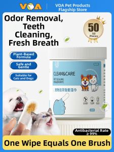 VOA | Dental Cleaning Finger Brush & Wipes for Pets Teeth Tartar Removal and Fresh Breath