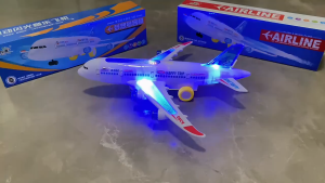 Childrens electric universal walking sound and light remote control early education airplane model