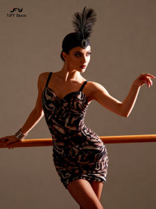 YJFY Dance | Ballet Rehearsal Dress with Spaghetti Straps Latin and Standard Dance Skirt