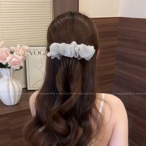 PINK EMPRESS | Dot Tulle Ruffles High Ponytail Claw Hair Clip