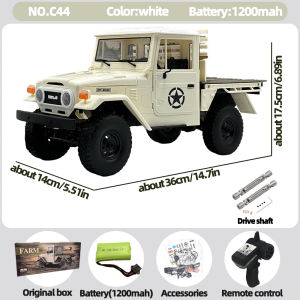 WPL C44 1/12 FJ45 4WD RC Car 2.4G Full Proportional 2-Speed Transmission LED Lights RTR Off-Road Toy Gift for Boys Adults