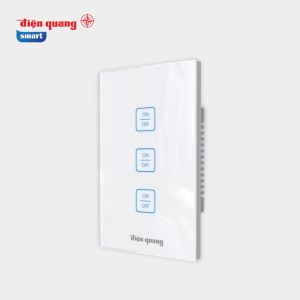 Công Tắc Cảm Ứng Apollo Điện Quang ĐQ SW1.1 R 03 01 WiFi - Màu trắng 3 nút 3 kênh điều khiển ON/OFF