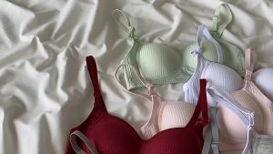 Pure Cotton Underwear Korean Style Fashionable Gathering Lightweight Bra without Steel Ring Bra