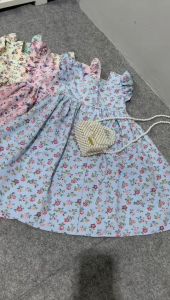 Jimmedy.id - Dress Anak Perempuan Bunga Kecil Bahan Crincle Premium Untuk Umur 3 - 7 Tahun