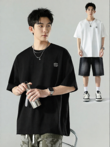 Wood soon | Stylish Simple Solid Color Loose Short Sleeve T-Shirt For Men