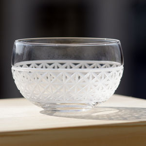 Handcrafted Glass Coffee Cup Japanese Style Sculpted Egg Cup Ball Cup Latte Cup Handheld Cup 220ml Vintage Iwatsuki Chiseling