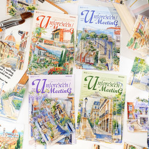 Mr.paper | Mr.Paper 4 Gói Miếng Dán PET Thẩm Mỹ Cảnh Quan Thành Phố Phong Cảnh Diorama Cho Tạp Chí Scrapbooking DIY Cà Phê Cốc Điện Thoại