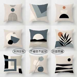 Áo Đệm Ghế Sofa Hình Học Hai Mặt Màu Xanh Bắc Âu Đơn Giản Hiện Đại Đệm Ghế Sofa Phòng Khách Đệm Lưng Đệm Ghế Đệm Tròn