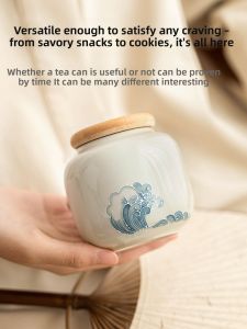 JISU | Hand-painted Ceramic Tea Caddy Waterproof Airtight Portable Small