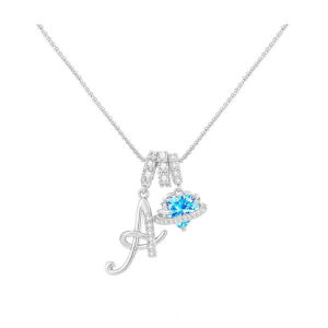 Heart-shaped necklace with the initial of a lady zircon pendant English diamond jewelry suitable for Friday