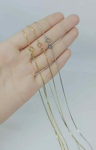 kalung rantai kasandra kotak+liontin tusuk bulat mp/perak asli silver 925 lapis emas/perhiasan fashion wanita terbaru