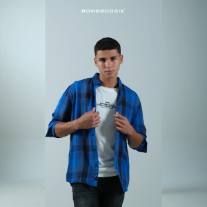 Bombboogie Kemeja Pria Muska Navy Blue 24593B5NV