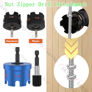 Aluminium Alloy Hex Shank Nut Driver for 1/4" 3/8" and 1/2" Threaded Rods Fast Nut and Bolt Removal for Conduit Racks Strut