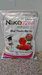 [TRUNG THIEN THINH] Trừ bệnh sương mai hoa hồng vàng lá chín sớm trên lúa nếp đốm lá NIKO 72WP gói 1kg