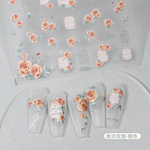 Christmas Nail Art Stickers Green Cedar Santa Claus Snowflake Deer Festival Journal Relief Nail Patch Decorations Removable