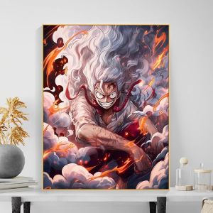 Bandai | One Piece Luffy Anime Full Square Diamond Painting Kit Thẩm Mỹ Nhà Phòng Khách Phòng Ngủ Thanh Trang Trí Hoạt Hình Tác Phẩm Nghệ Thuật Acrylic