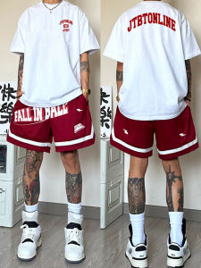 Heavyweight round Neck Short Sleeve T-Shirt Mens Loose Pure Cotton Printed Fashionable Streetwear Tagkita Brand Summer Top