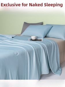 Class a Cool Feeling Ice Silk Blanket Summer Thin Office Nap Couch Throw Air Conditioning Cover Blanket Modern Simple Style