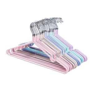 ไม้แขวนเสื้อหุ้มซิลิโคน อย่างดี สีพาสเทล Set 5 ชิ้น ขนาด 40.4*19.4 ซม. ไม้แขวนเสื้ออเนกประสงค์ Silicone Coated Cloths Hanger. 5Pcs