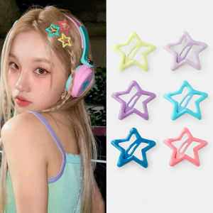 เครื่องประดับผม AHOURR กิ๊บติดผมลายจุดดาวห้าแฉกน่ารัก สามารถสําซืดโดยเด็กผู้หญิง