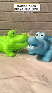 Cod Mainan Anak Buaya Karet Pencet Bunyi Lucu B849- Mainan Mandi anak Bayi / Buaya Jala Karet
