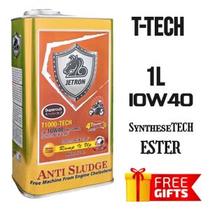 M23-G. JETRON 1L/1.2L Ester "SyntheseTECH" 10W40 15W50 . 4T Minyak Pelincir Motosikal dan 0.9L Fully Ester Minyak Skuter