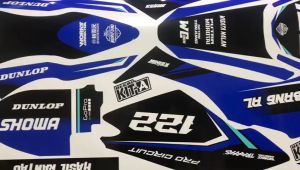 Decal KLX 150 BF Warna Biru Hitam Simple Keren