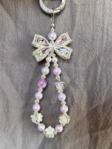 Dreamy Purple Large Butterfly Knot Mobile Phone Pendant Bag Hanging Gift Rhinestone Material No Brand Model Number 8