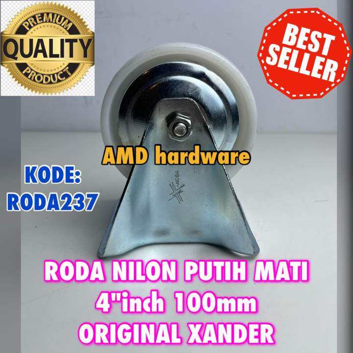 Roda Nylon Mati Putih Inch Inci Wheel Ridgid Nilon Etalase Troli Rak