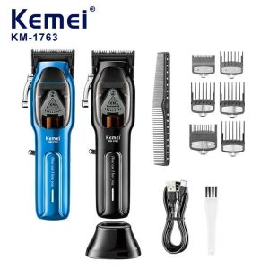 Kemei KM-1763 Professional Hair Clipper Rechargeable Adjustable Hair Trimmer For Men  Electric Beard  Barber Shop Haircut Machine