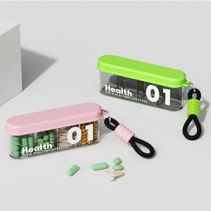 1PCS Small Pill CaseTravel Pill BoxPortable Pill OrganizerPill Container for Pocket 4 CompartmentsDaily Compact Travel