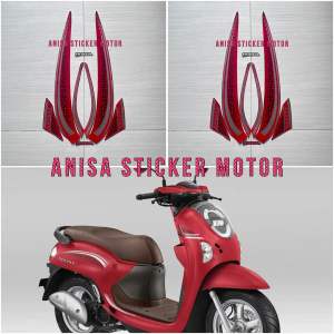 Stiker Striping Motor Scoopy Stylish 2024 2025 Merah