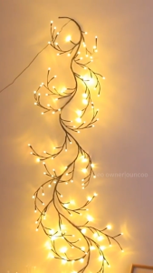 Ouncoo Branch Vine Decorative Light USB Powered Fairy Light 8 Modes Wall Table Decor Lamp Room DIY