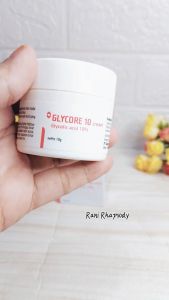 GLYCORE 10 CREAM 10 GR / GLYCOLIC ACID 10% / KRIM BINTIK DAN FLEK HITAM / BEKAS JERAWAT