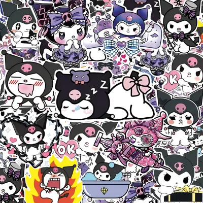 Sanrio | 10/30/50/100pcs Cute Kuromi Cartoon Anime Stickers Sanrio Decals DIY Skateboard Stationery Laptop Waterproof Sticker Classic Toy