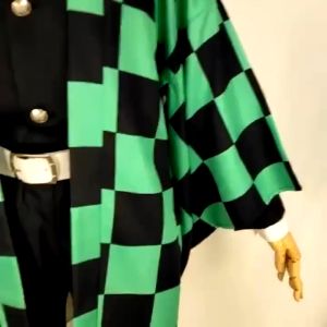 Tanjiro Costume Demon Slayer Tanjiro Cosplay Costume for men Kimetsu No Yaiba Uniform Set Christmas