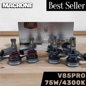 Lampu led mobil headlamp foglamp H11 H7 H4 H1 HB3 HB4 HIR2 MACRONE V85PRO 75W 4300K Garansi 1tahun