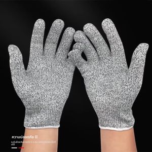 ถุงมือป้องกันการตัดความปลอดภัยหลักฐานการตัดการแทงป้องกันลวดสแตนเลสตาข่ายโลหะเนื้อสําหรับถุงมือทํางานในครัว