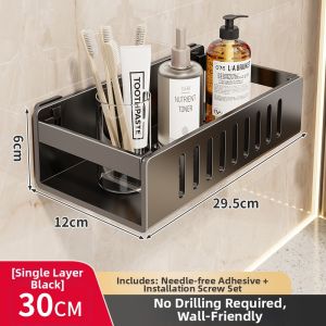 evesigar | Wall-mounted Drill-free Bathroom Storage Rack