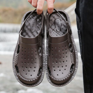 XiaoSummer Store Mens Sandals Summer Slippers Breathable Soft Bottom Slip-On Shoes Anti-Slip Wear-Resistant PVC Thong Sandals