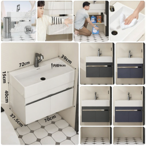 LANGXIANG | Space-Saving Narrow Bathroom Cabinet with Integrated Basin 25cm