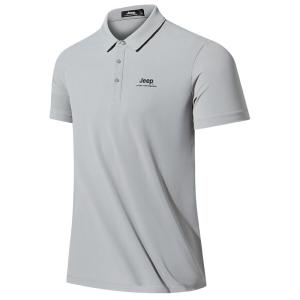 Jeep | Jeep Quick Dry Ice Silk Mens Polo Shirt Outdoor Breathable Short Sleeve Business Commute T-Shirt Ultra Light UV Protection