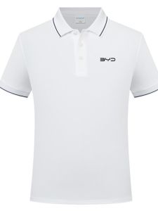เสื้อยืดโปโลแขนสั้น BYD เสื้อทำงานพลังงานใหม่สำหรับขายรถยนต์ 4S ร้านค้า อุปกรณ์งาน สวมใส่สบายในฤดูร้อน