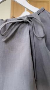 Đen/ Xám Sẵn quần 3 lớp Chân váy chữ A ngắn xoè dây đai cột nơ xếp ly vải cotton dày đẹp sang xịn tôn dáng gợi cảm PYJA SKIRT
