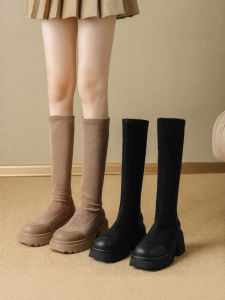 Josiny | Thick Heel Long Boot Over-the-knee Length Coarse Heel