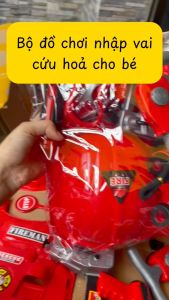 (Hỏa tốc HCM) Bộ Đồ Chơi Hóa Thân Thành Lính Cứu Hỏa Có Áo Và Mũ Kèm Theo Dụng Cụ