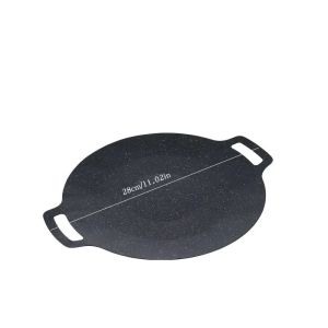 Korean BBQ Grill Pan Nonstick Aluminum Round Roasting Pan Outdoor Portable Griddle for Barbecue Fry Grill Top Cast Iron248