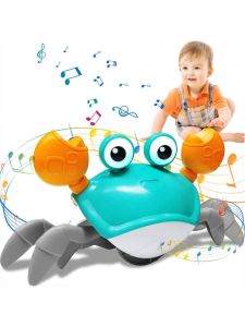 Crawling crab toy with music electronic crawling toy that automatically avoids obstacles when encountering them
